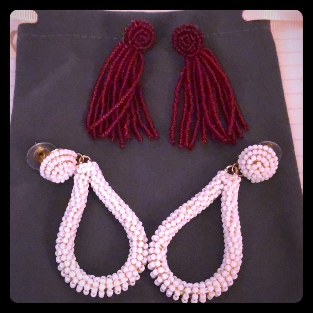 Holiday Earrings Red and White Pair never worn